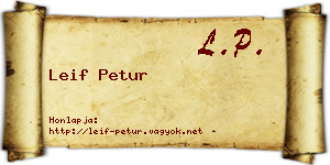 Leif Petur névjegykártya